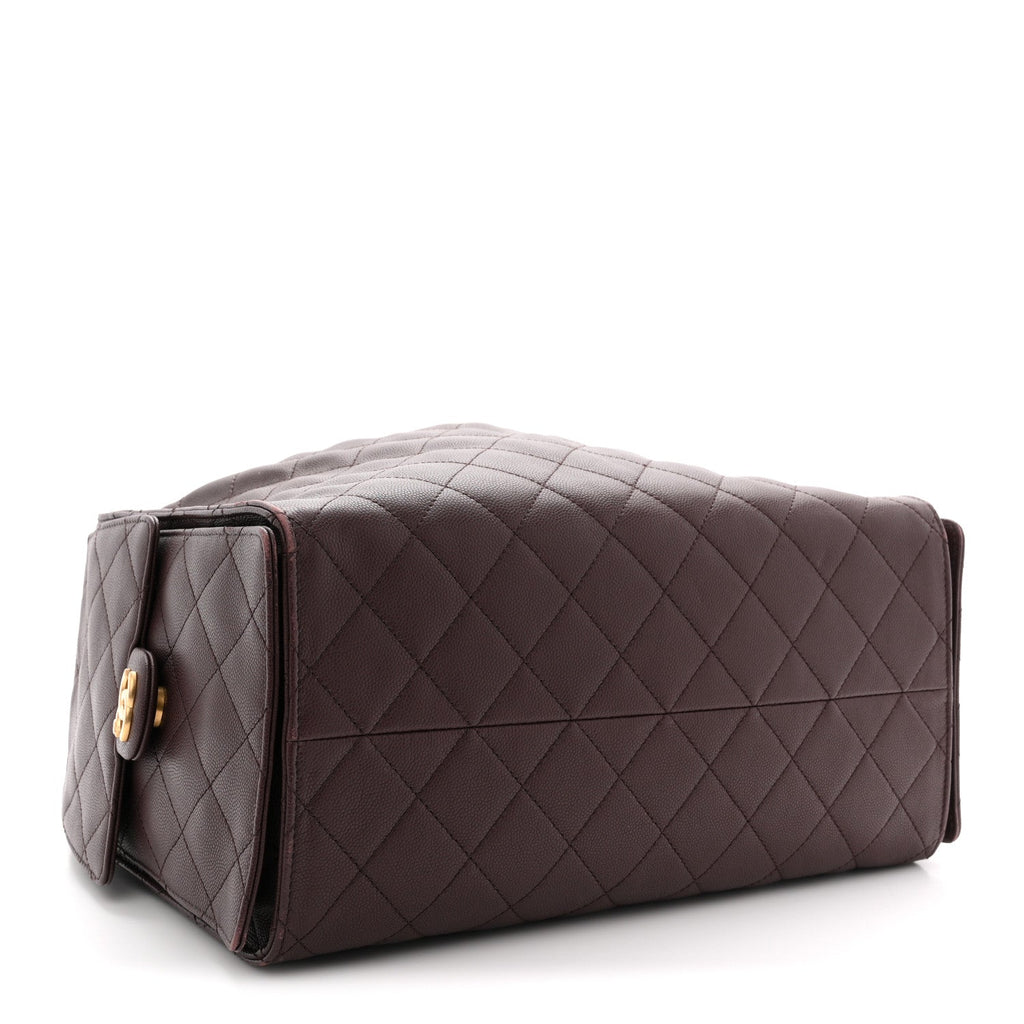 Caviar Quilted Medium Chanel 25 Handbag Dark Brown
