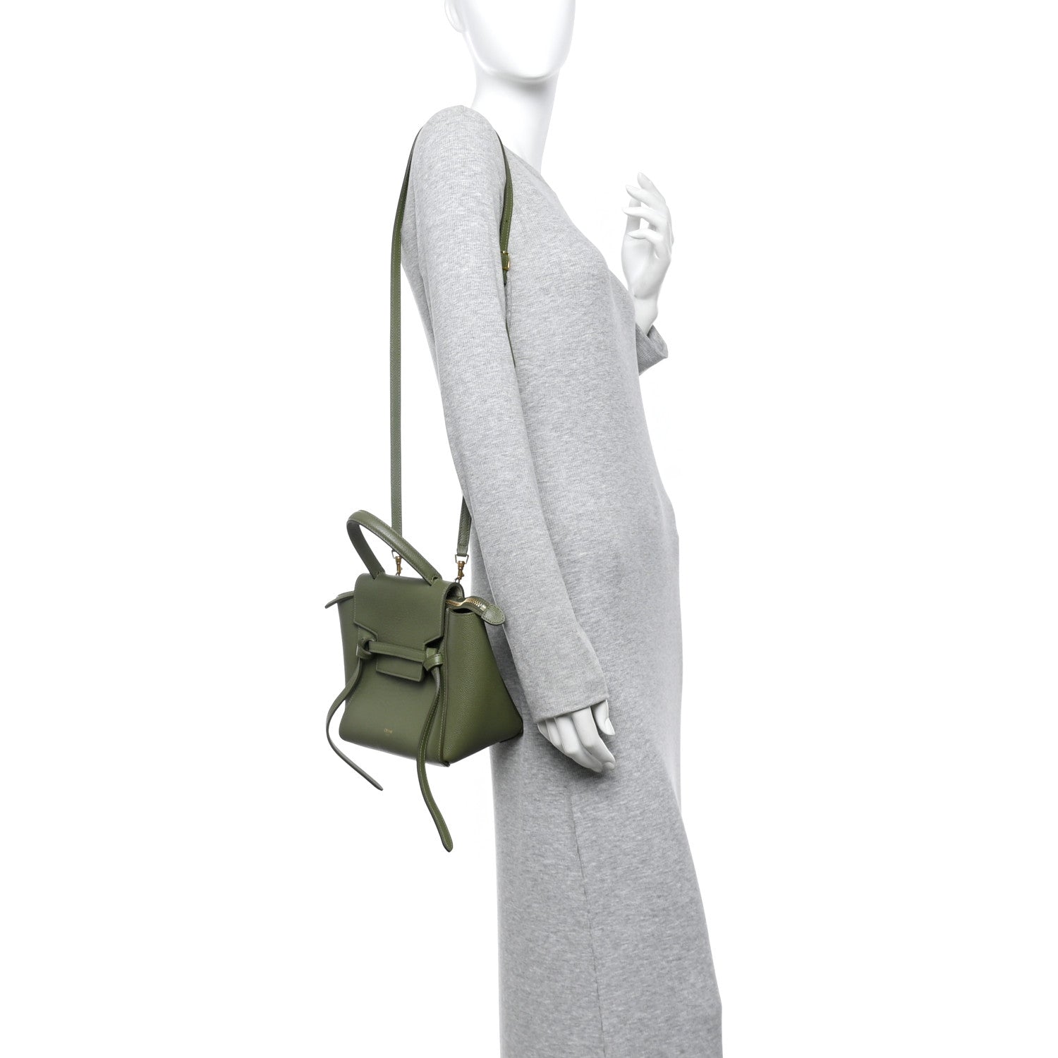 Grained Calfskin Nano Belt Bag Army Green
