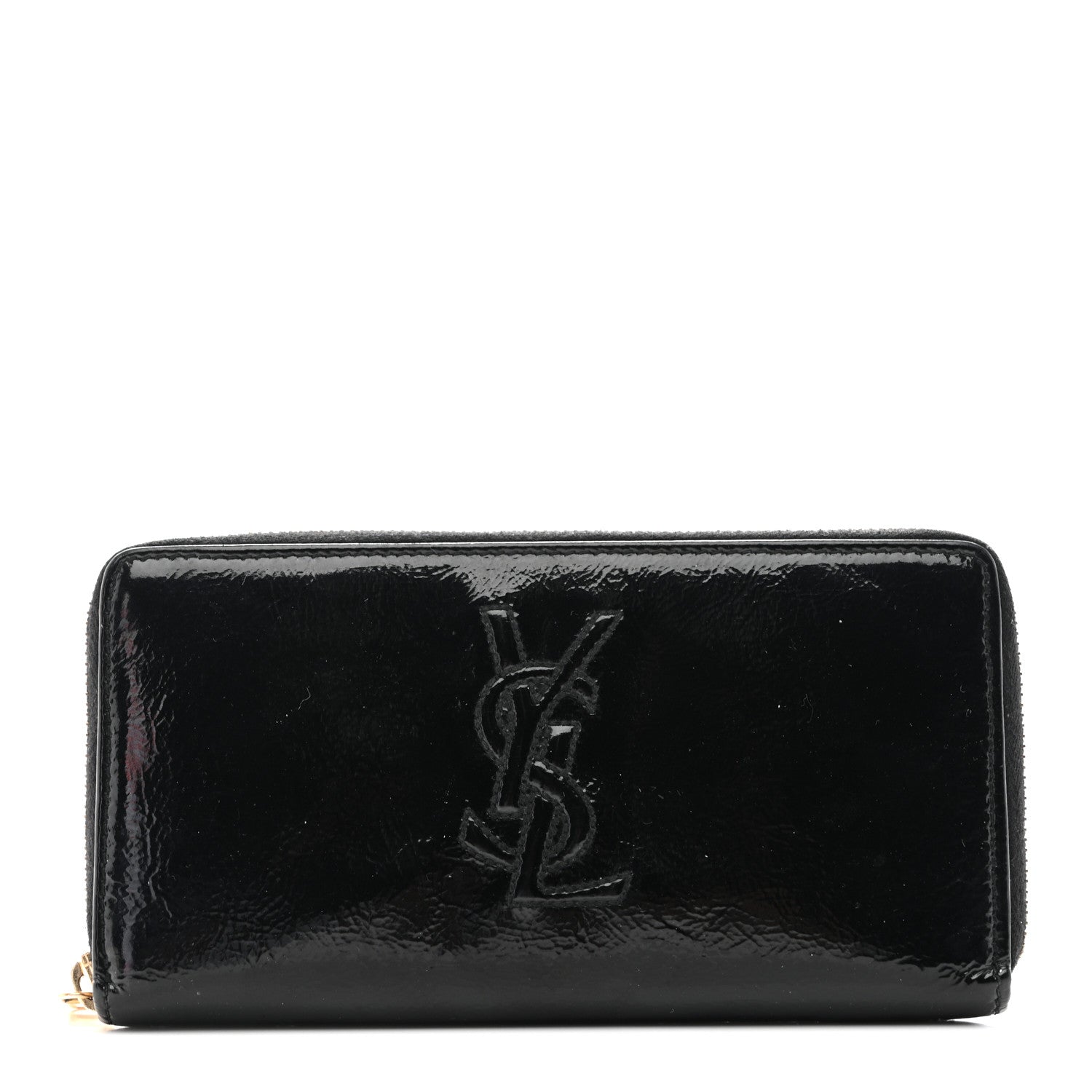 Textured Patent Monogram Belle De Jour Zip Around Wallet Black