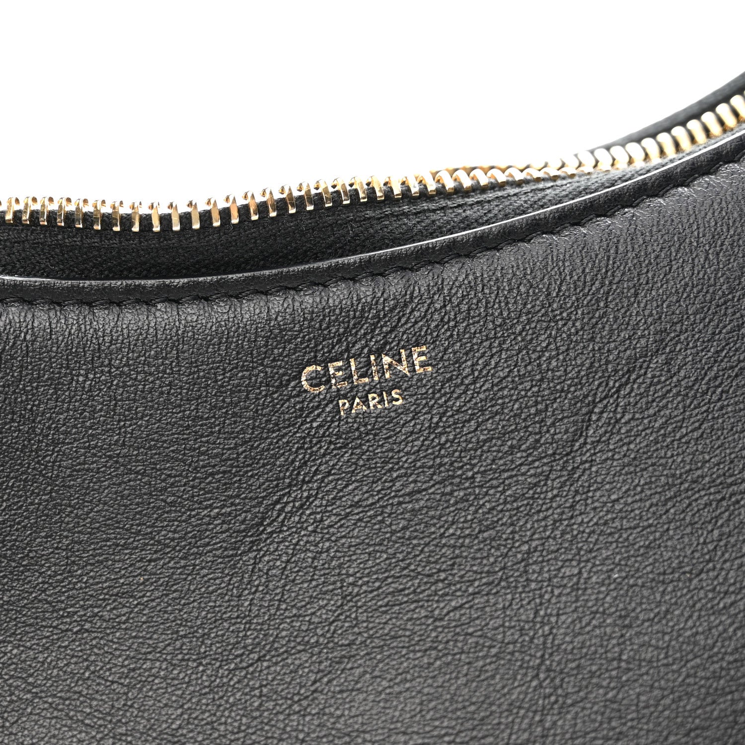 Smooth Calfskin Medium Strap Ava Shoulder Bag Black Tan