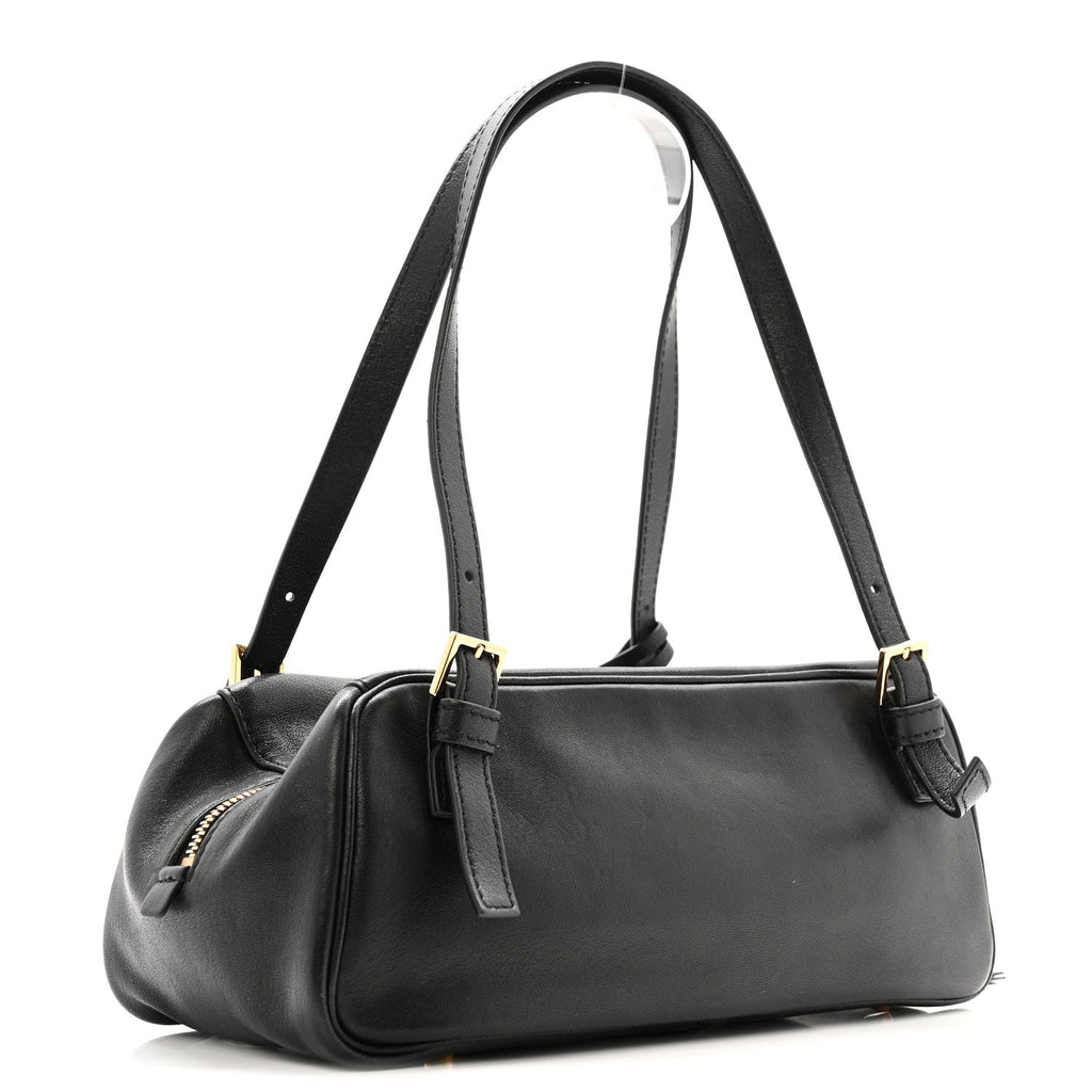 Lambskin Tag Bowling Bag Black