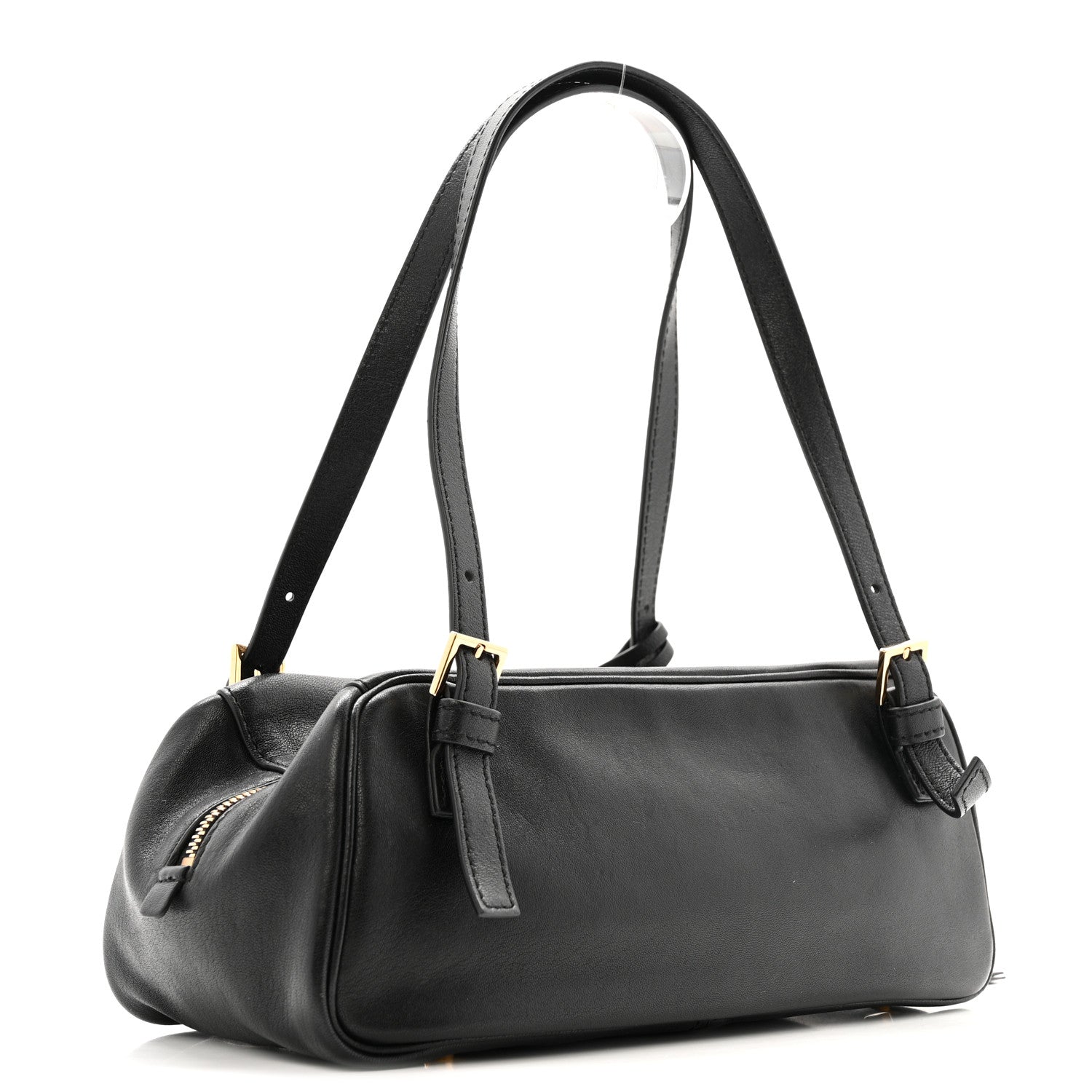 Lambskin Tag Bowling Bag Black