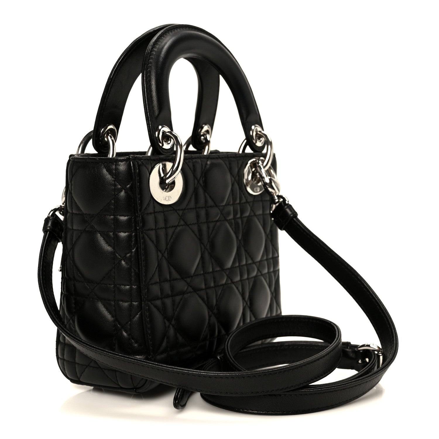 Lambskin Cannage Mini Lady Dior Black