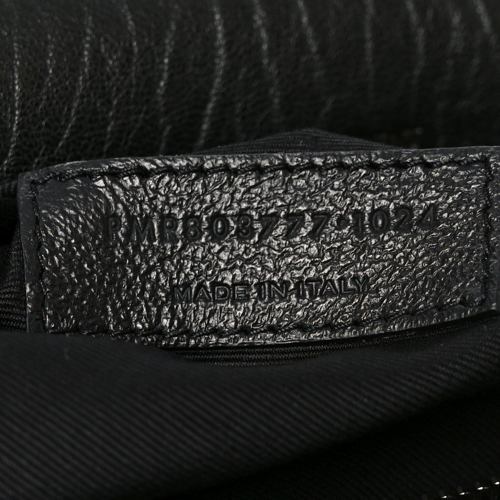 Grained Lambskin Monogram Large Niki Chain Satchel Black