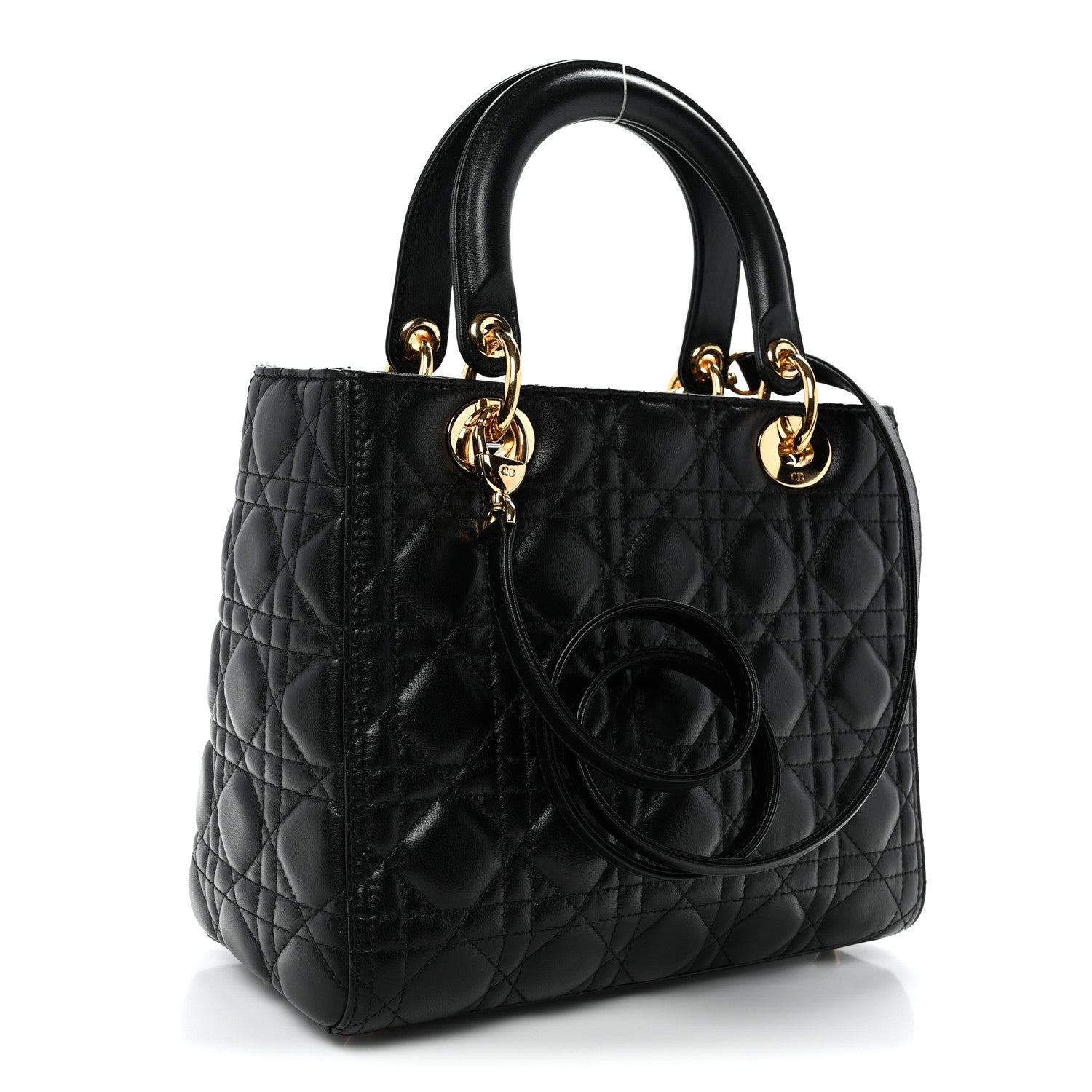 Lambskin Cannage Medium Lady Dior Black
