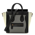Baby Grained Calfskin Nano Tri-Color Luggage Zinc Almond