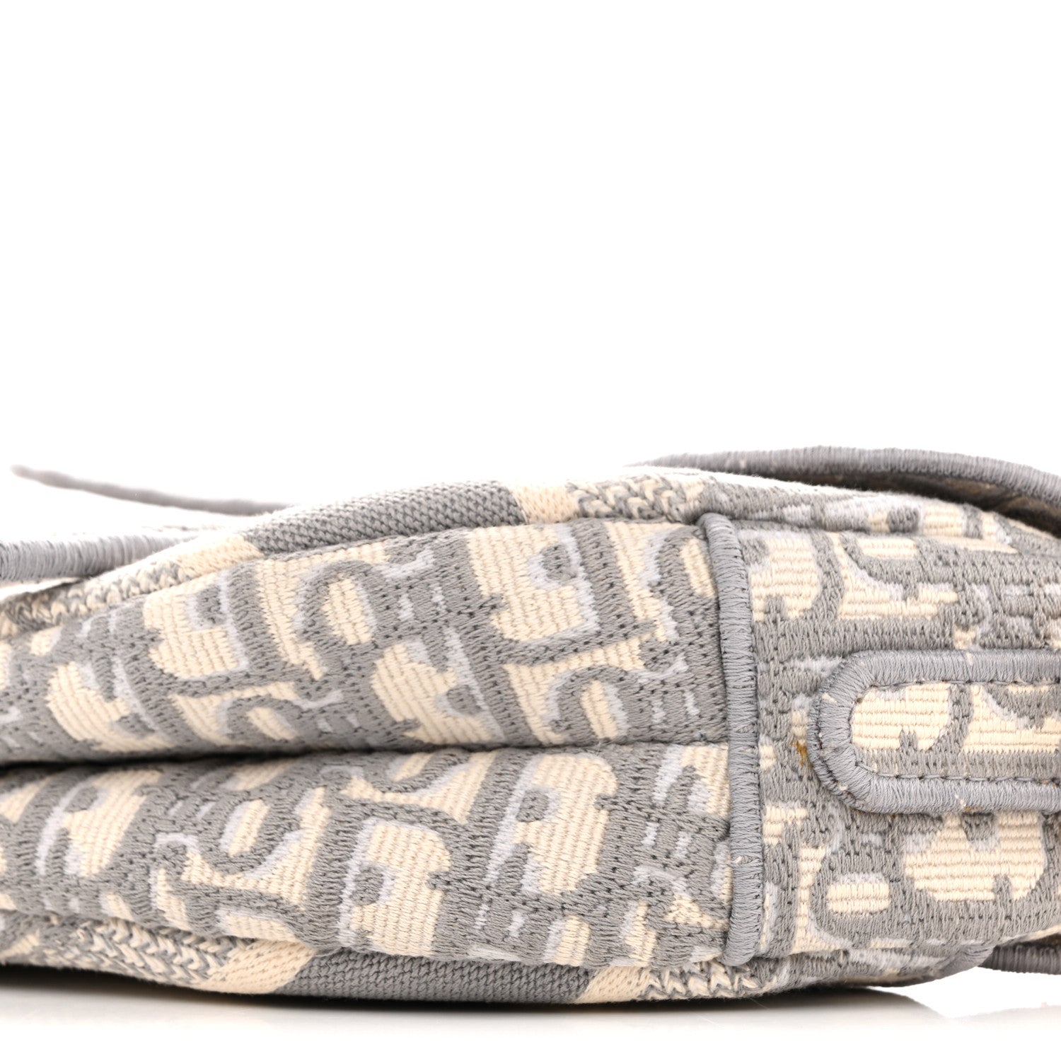 Oblique Embroidered Saddle Bag Gray