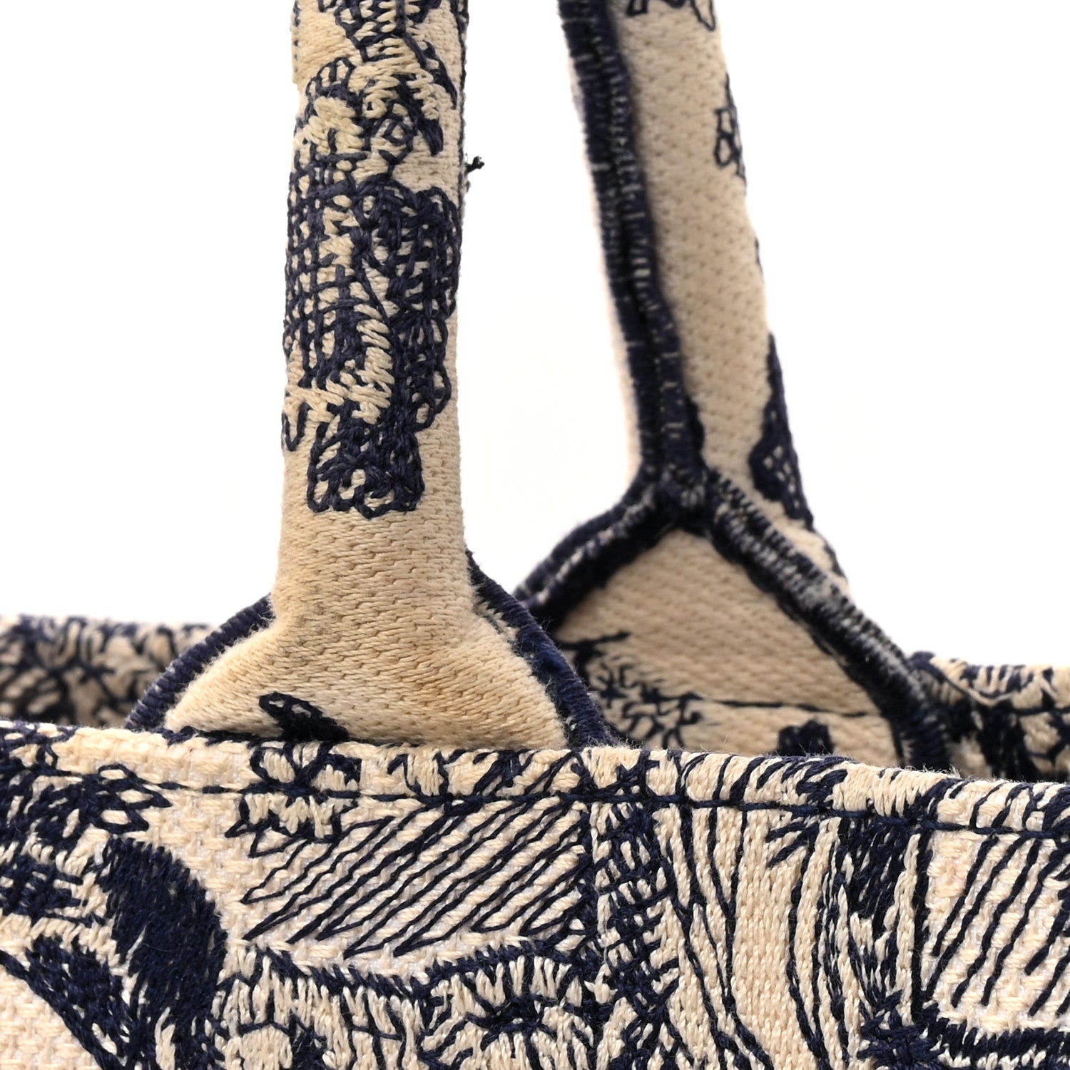 Canvas Embroidered Large Dioriviera Toile De Jouy Book Tote Blue