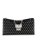 Calfskin Studded Trifolio Shoulder Bag Black
