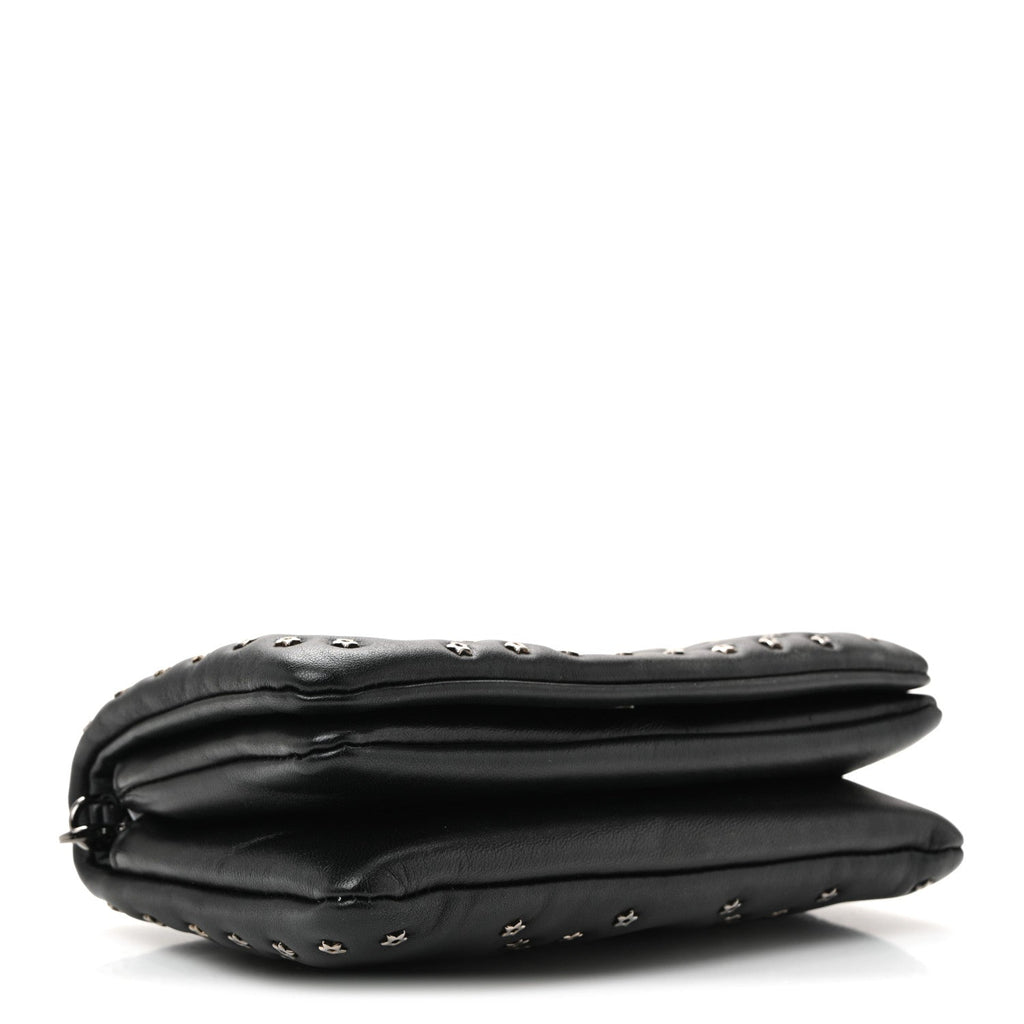 Calfskin Star Motif Macrocannage Mini Caro Bag Black