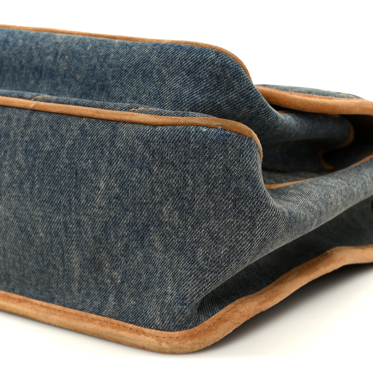 Denim Suede Monogram Medium Niki Chain Satchel Blue Cinnamon