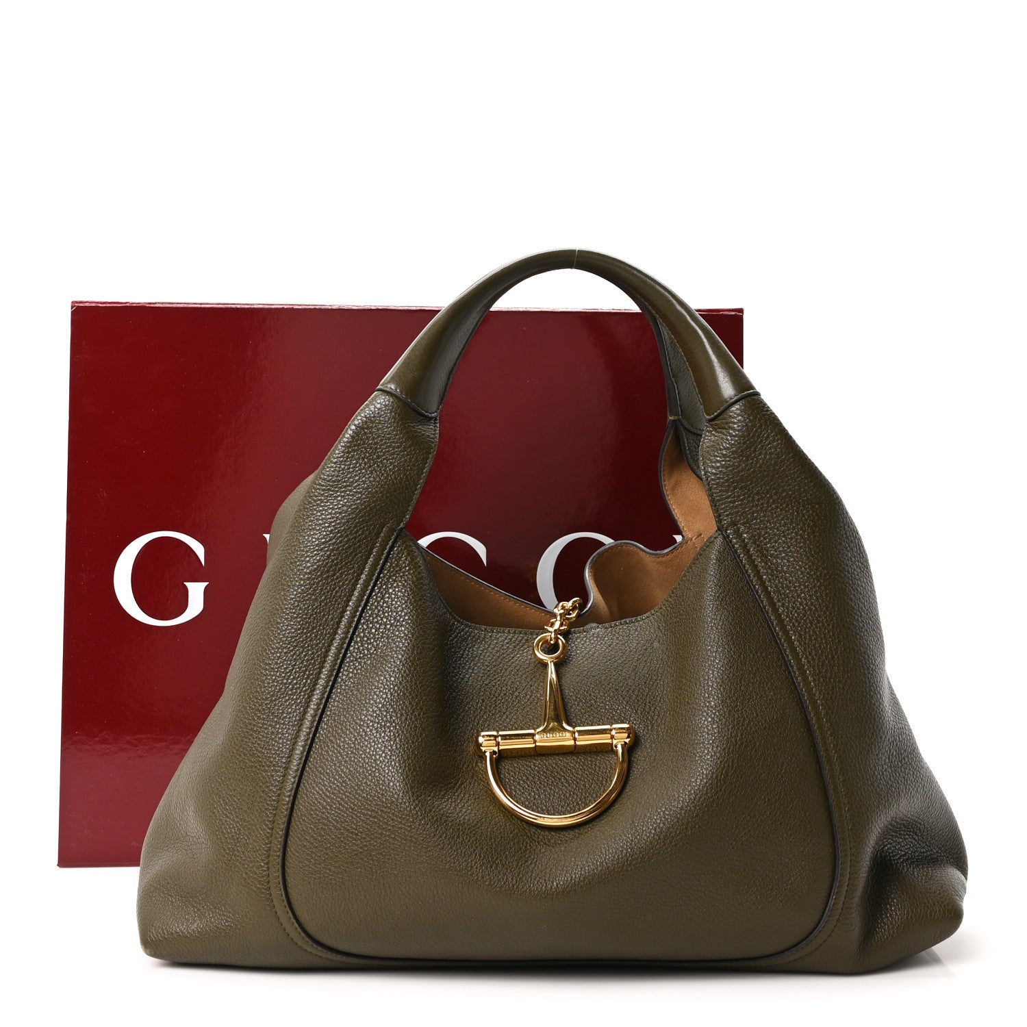Grained Calfskin Softbit Maxi Shoulder Bag Forest Green