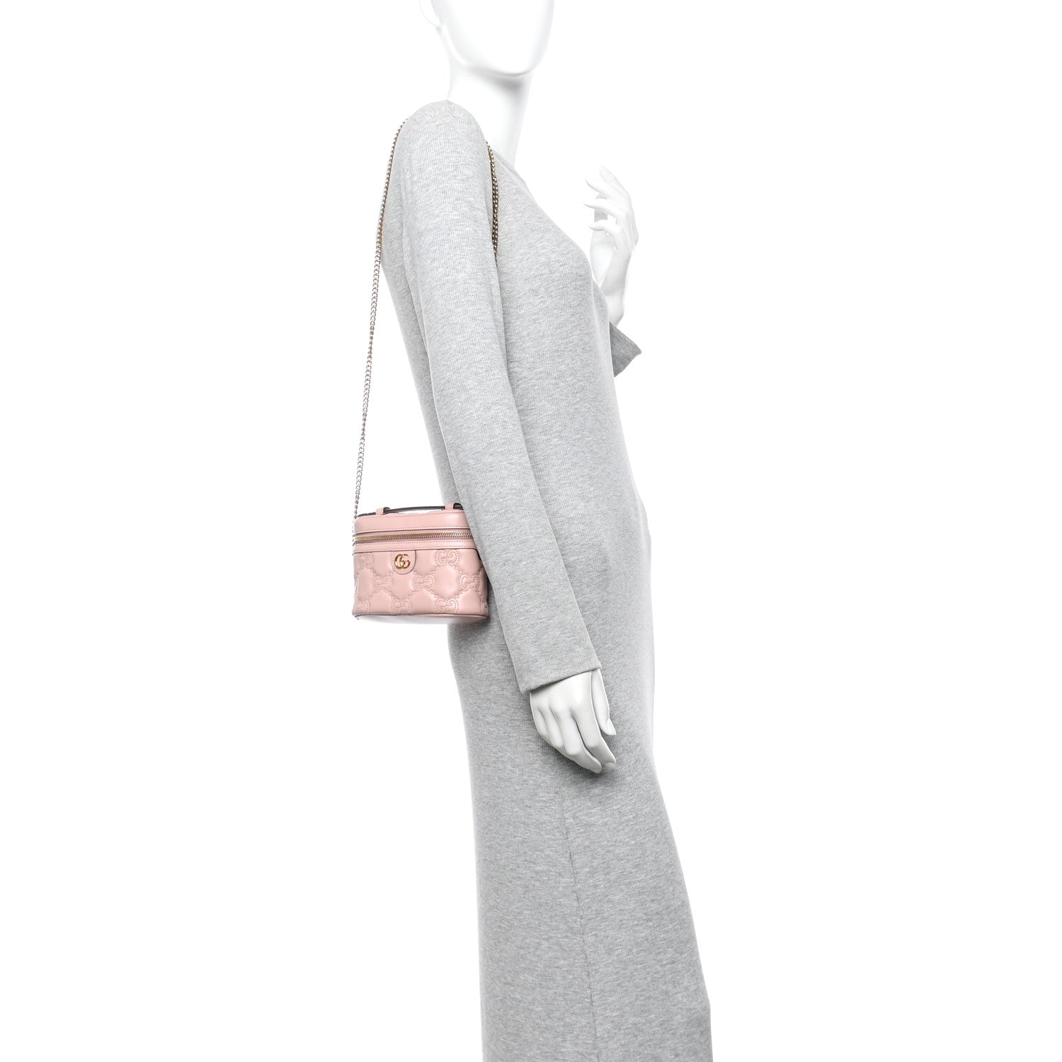 Calfskin GG Matelasse Mini Top Handle Bag Perfect Pink