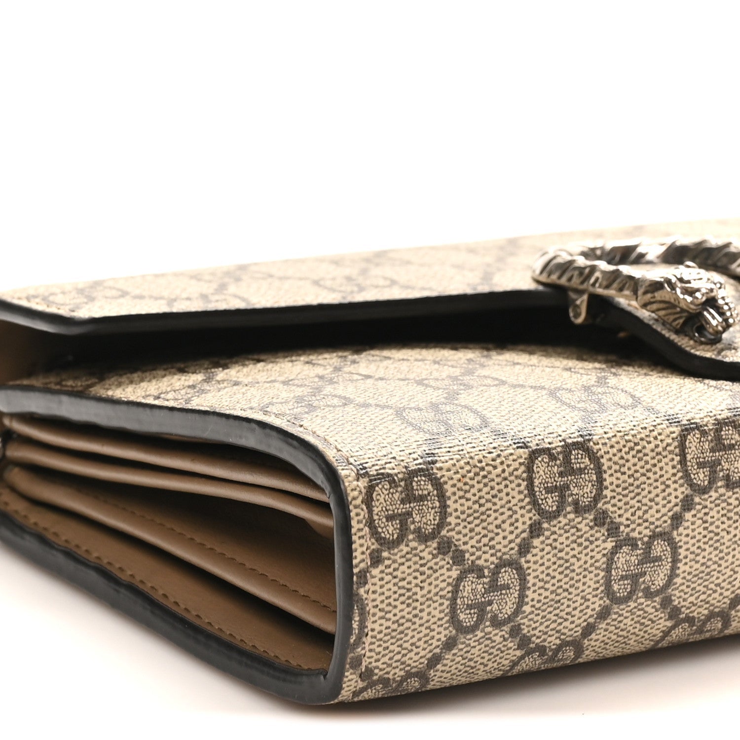 GG Supreme Monogram Mini Dionysus Chain Wallet Beige Taupe