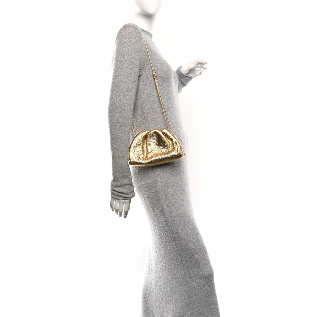 Metallic Crushed Calfskin The Mini Pouch Gold