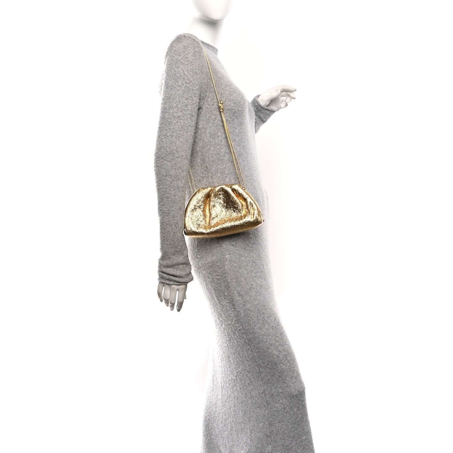 Metallic Crushed Calfskin The Mini Pouch Gold