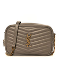 Calfskin Matelasse Monogram Mini Lou Camera Bag Greyish Brown