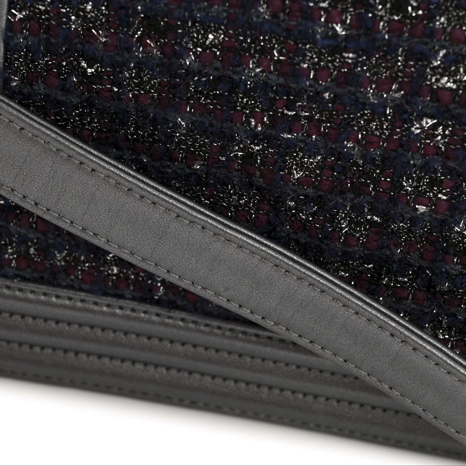 Tweed Metallic Lambskin Medium Boy Flap Silver