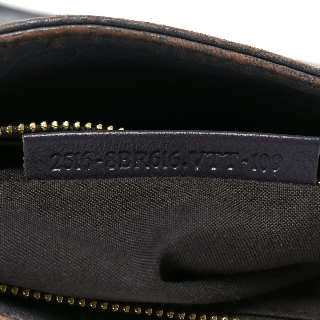 Crinkled Lambskin Mia Tote Blue