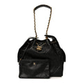 Caviar Quilted Medium Chanel 25 Handbag Black
