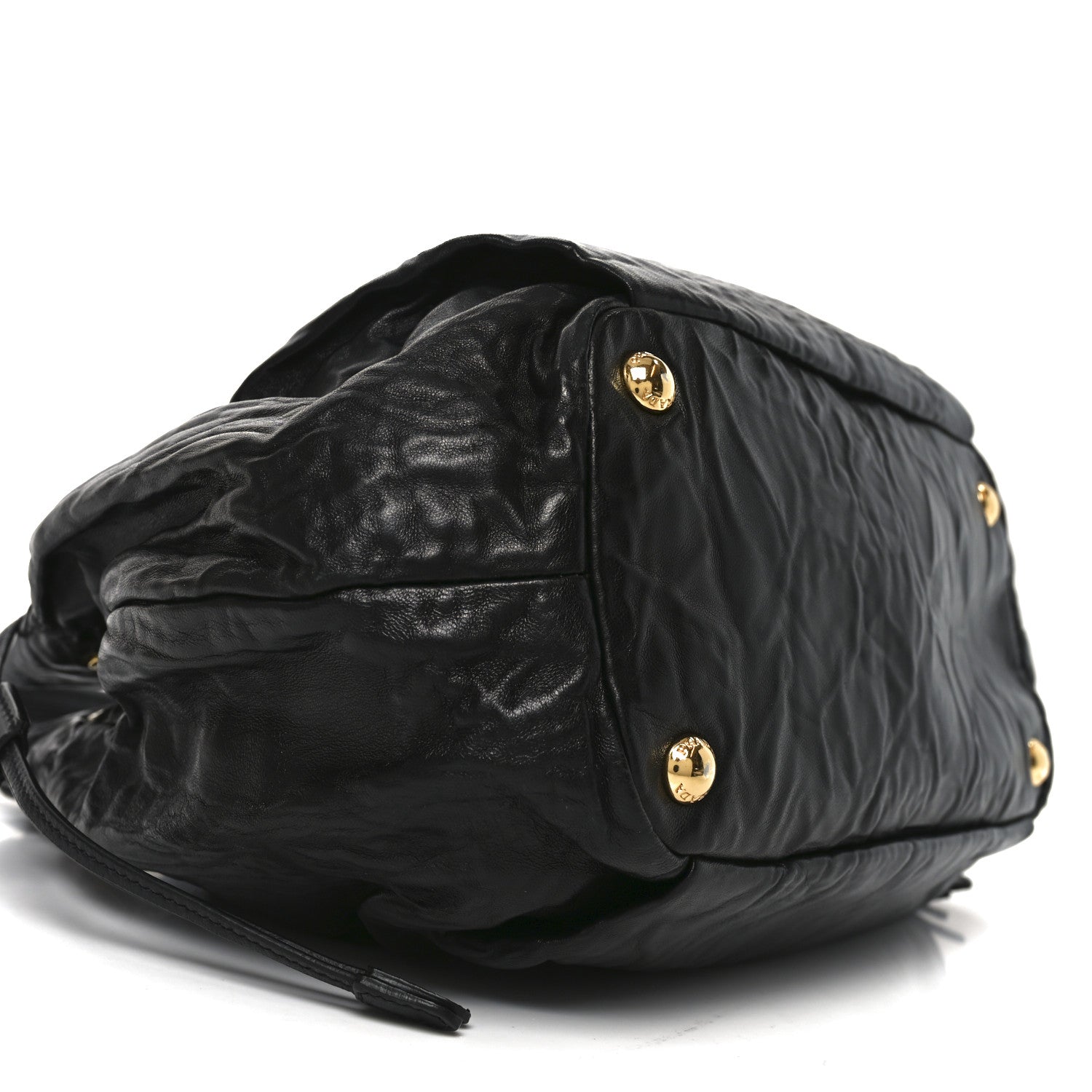 Nappa Antique Drawstring Tote Black