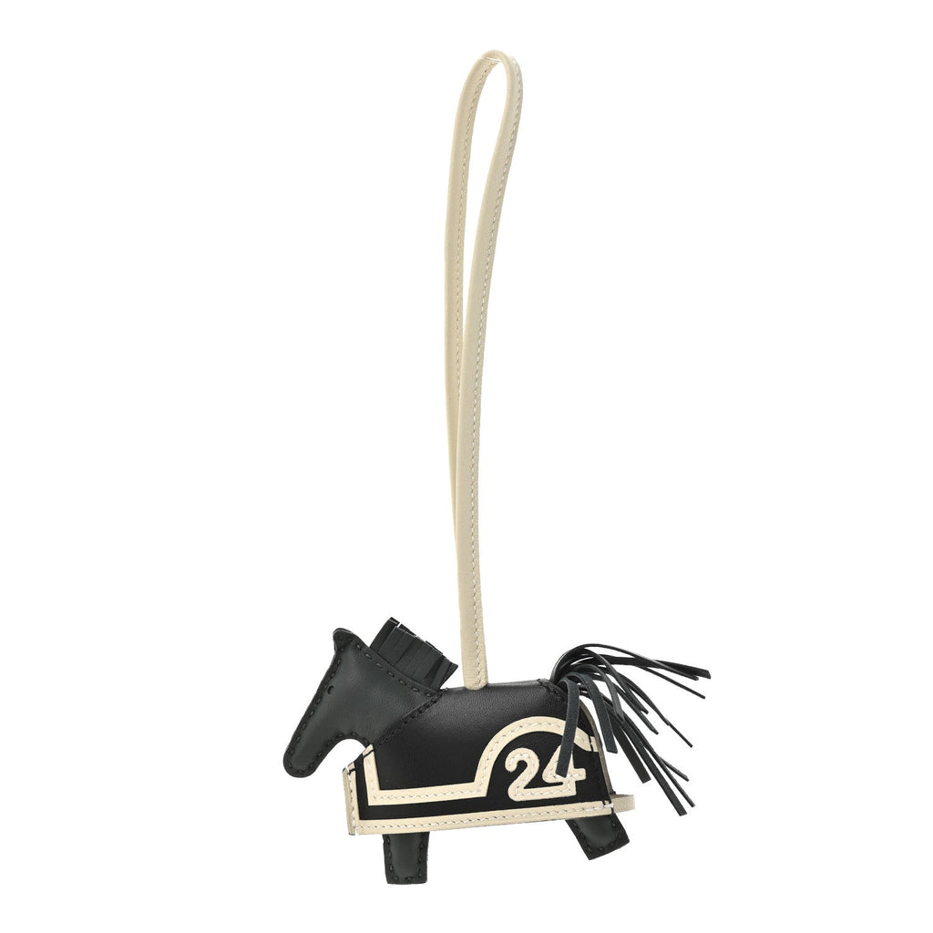 Milo Lambskin Grigri Rodeo Robeo 24 Bag Charm PM Vert Mangrove Black Craie