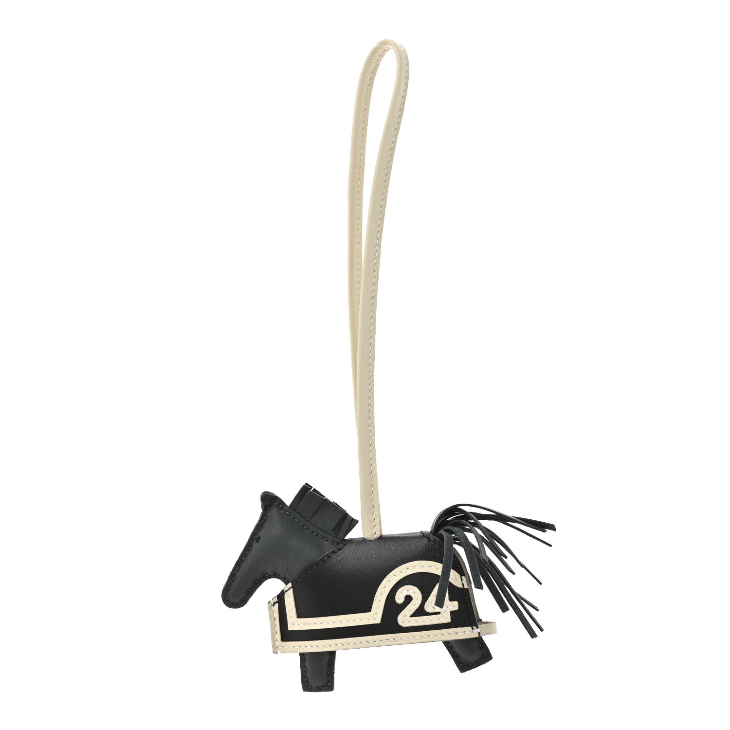 Milo Lambskin Grigri Rodeo Robeo 24 Bag Charm PM Vert Mangrove Black Craie