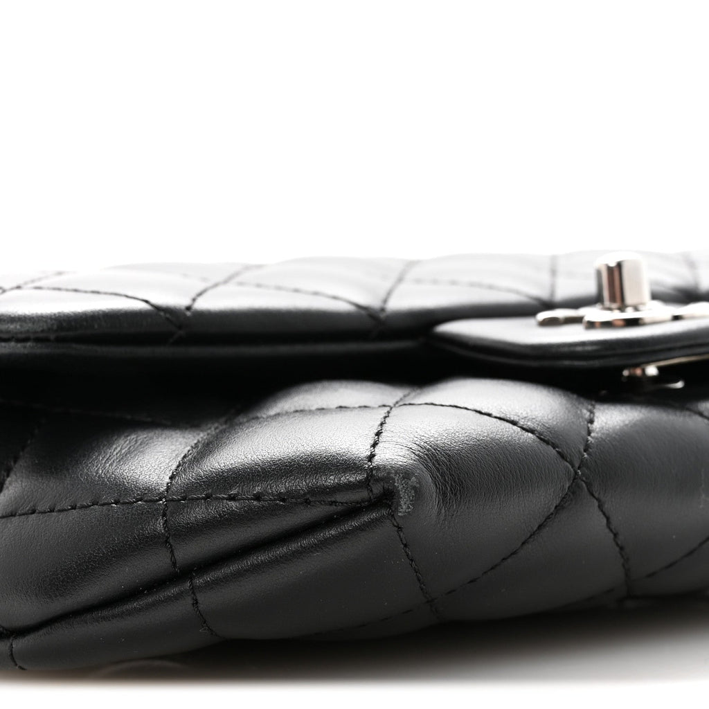 Calfskin Quilted CC Uniform Flap Belt Bag Black