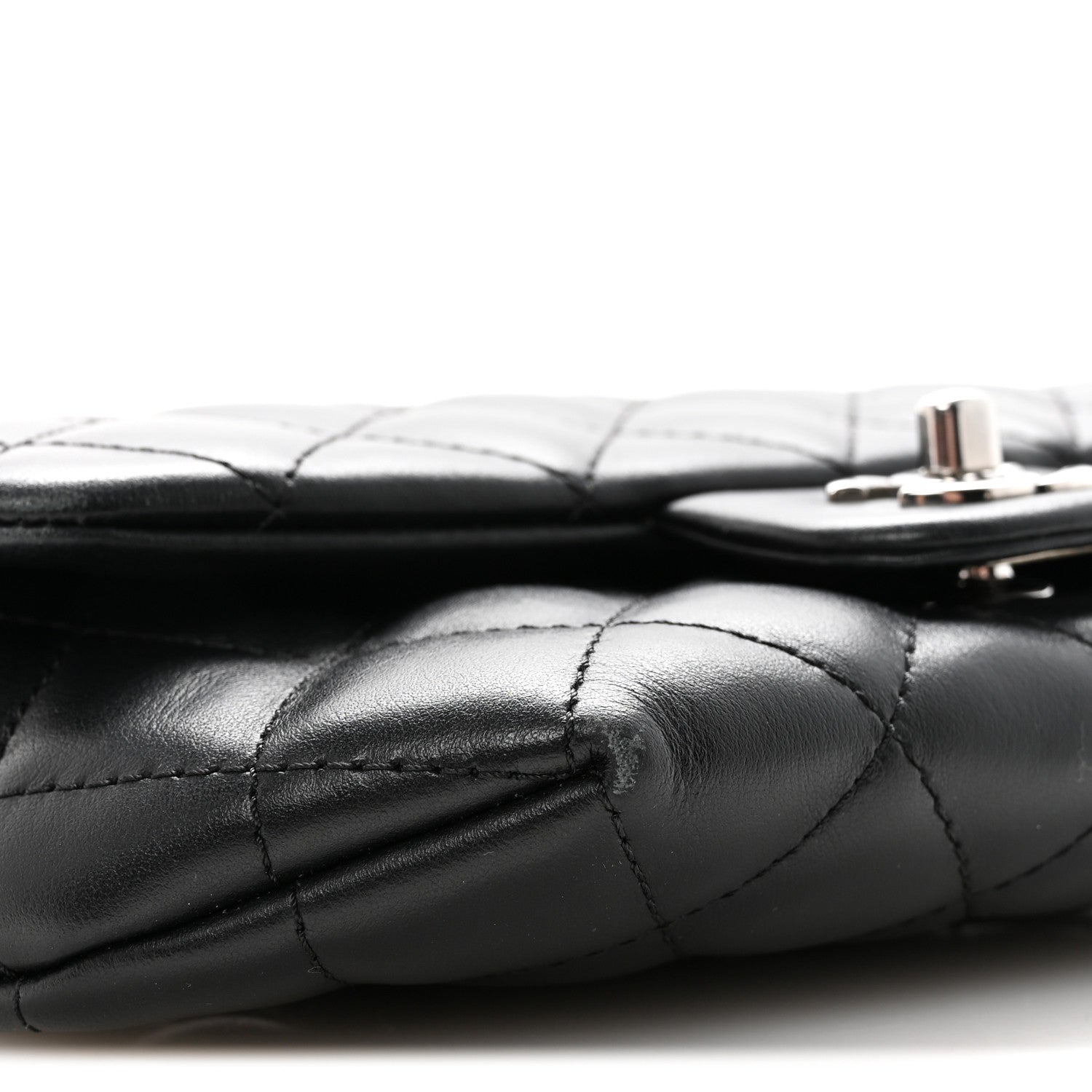 Calfskin Quilted CC Uniform Flap Belt Bag Black