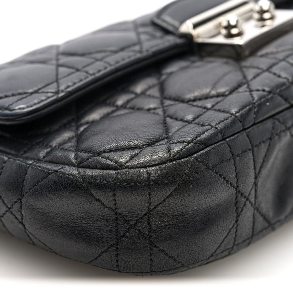 Lambskin Cannage Miss Dior Promenade Pouch Black