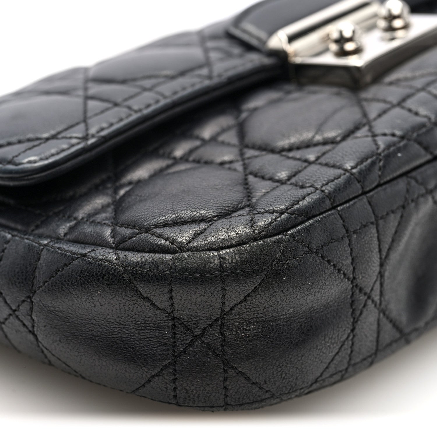 Lambskin Cannage Miss Dior Promenade Pouch Black