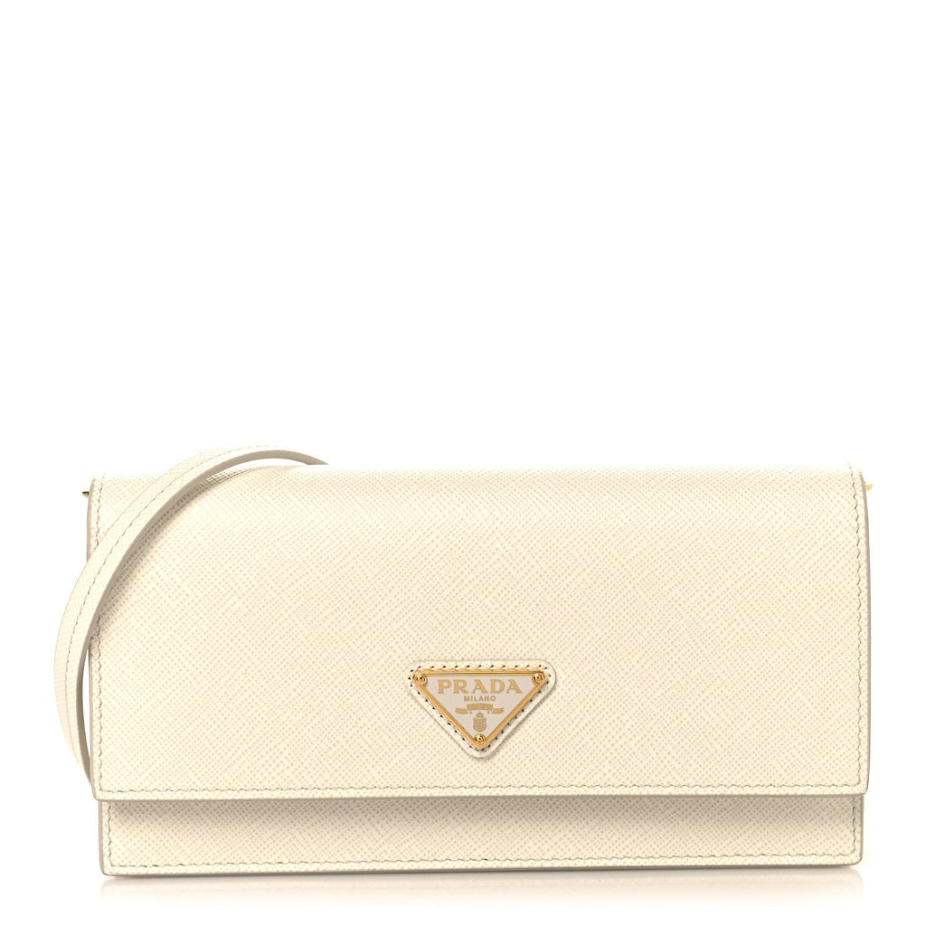 Saffiano Metal Triangle Logo Mini Bag Talco