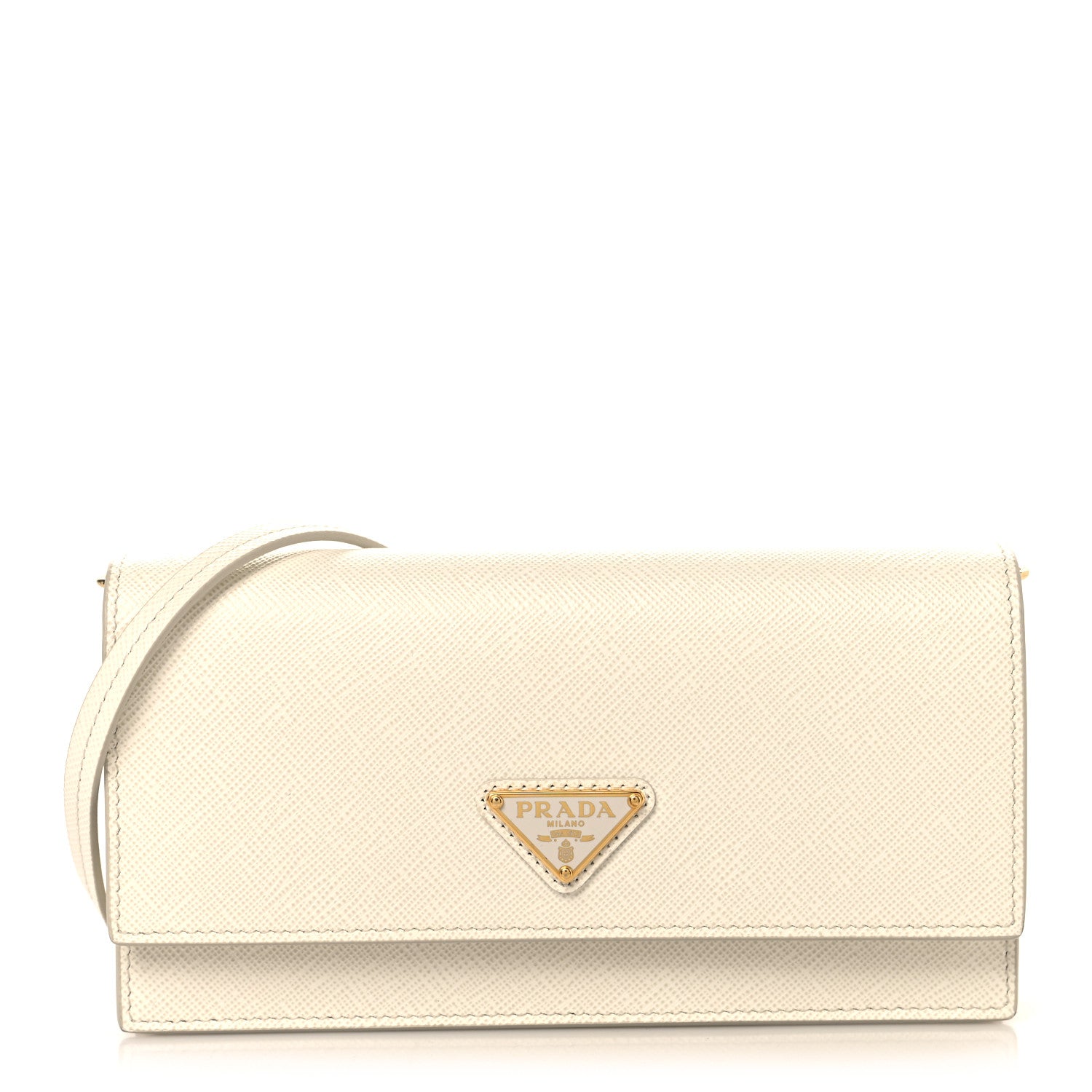 Saffiano Metal Triangle Logo Mini Bag Talco