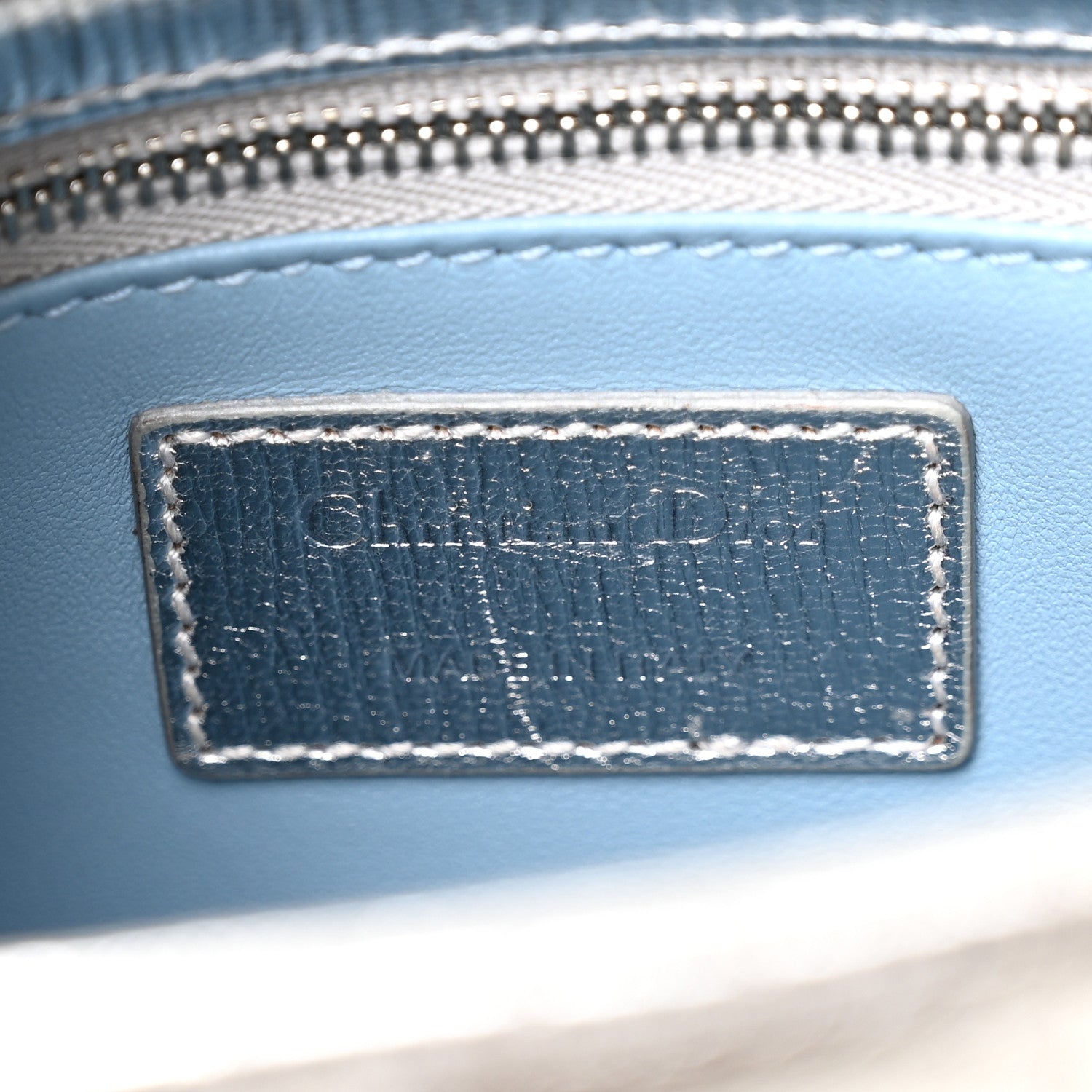 Metallic Grained Calfskin Cannage Small Lucky Badges My Lady Dior Silver