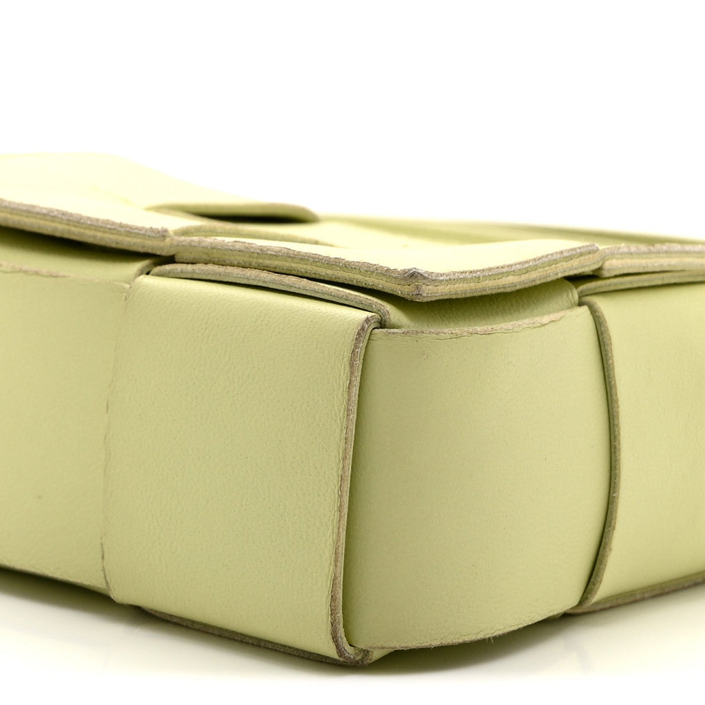 Lambskin Maxi Intrecciato Extra Mini Cassette Crossbody Bag Lemon Washed