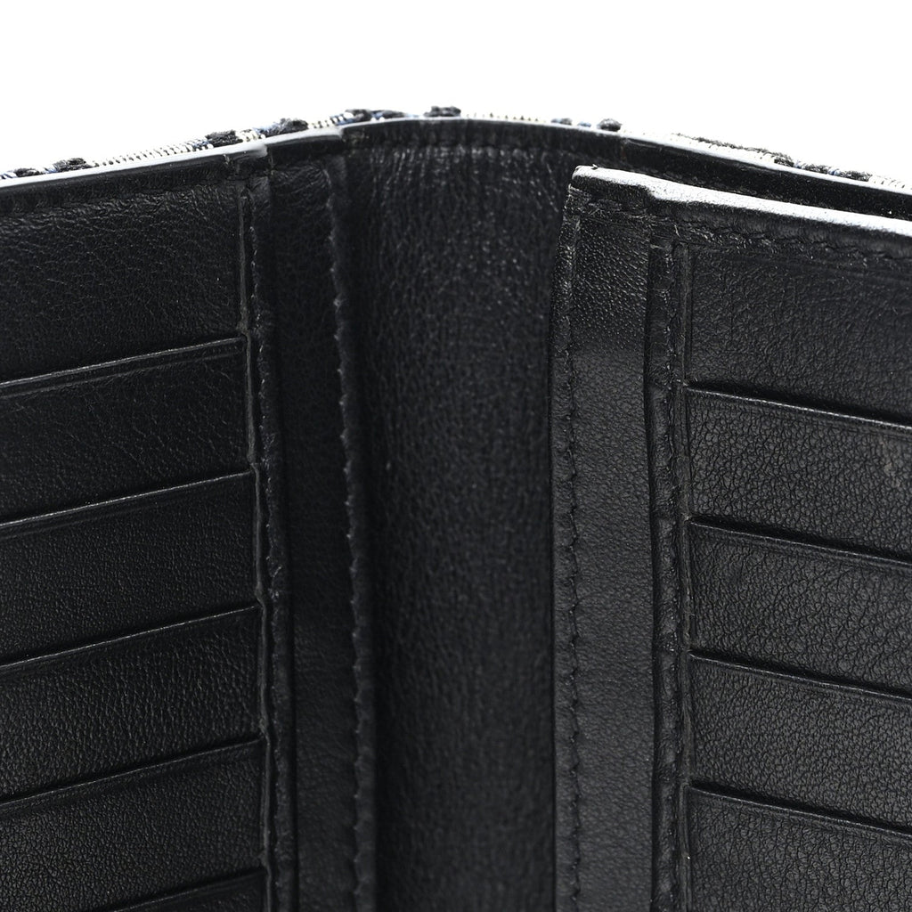 Oblique Long Vertical Wallet Blue Multicolor