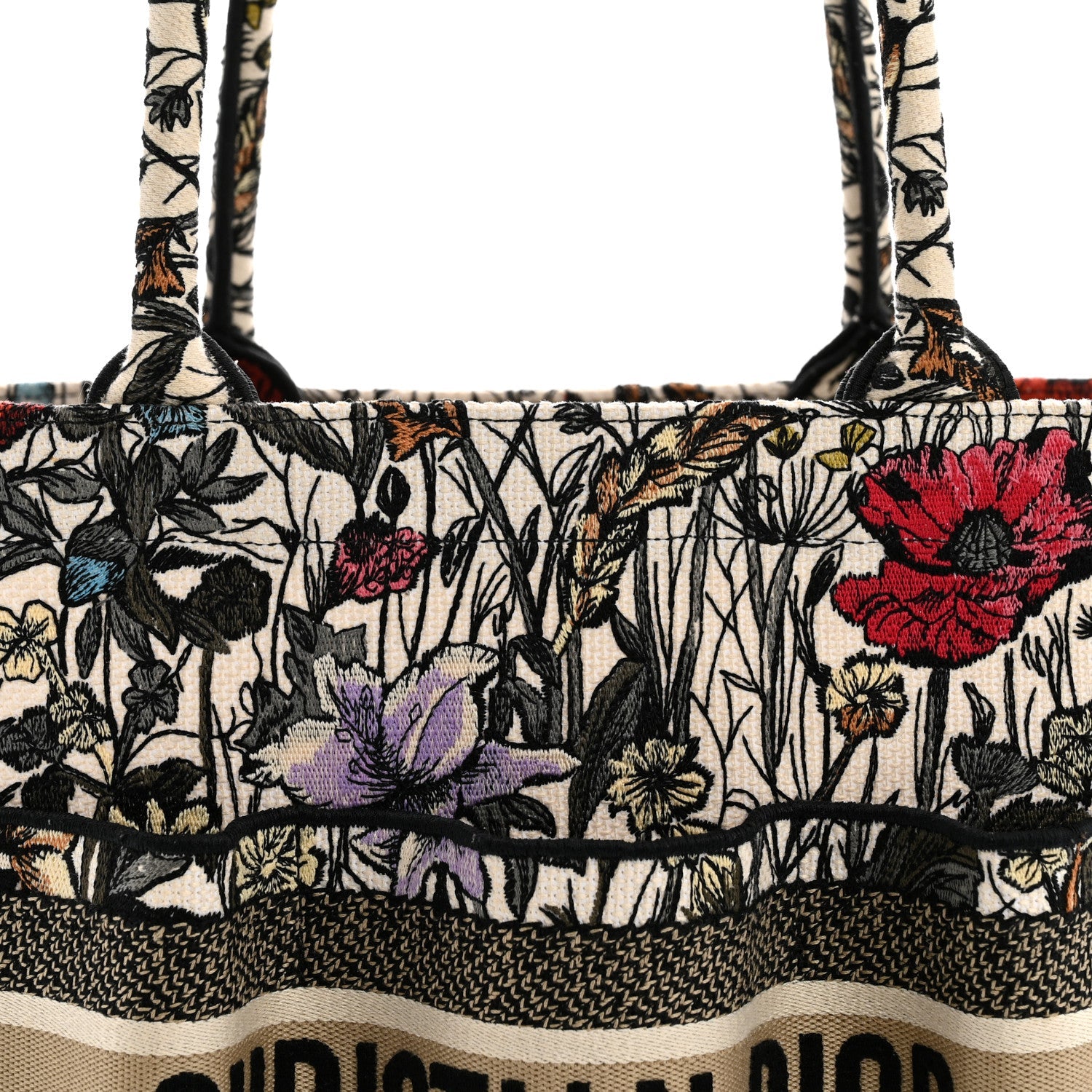 Canvas Embroidered Mille Fleurs Catherine Tote Multicolor