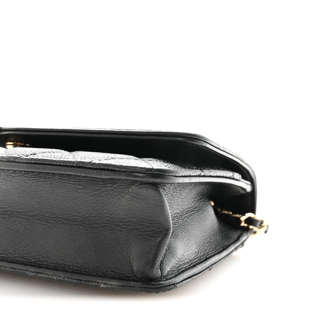 Caviar Quilted CC Filigree Wallet On Chain WOC Black