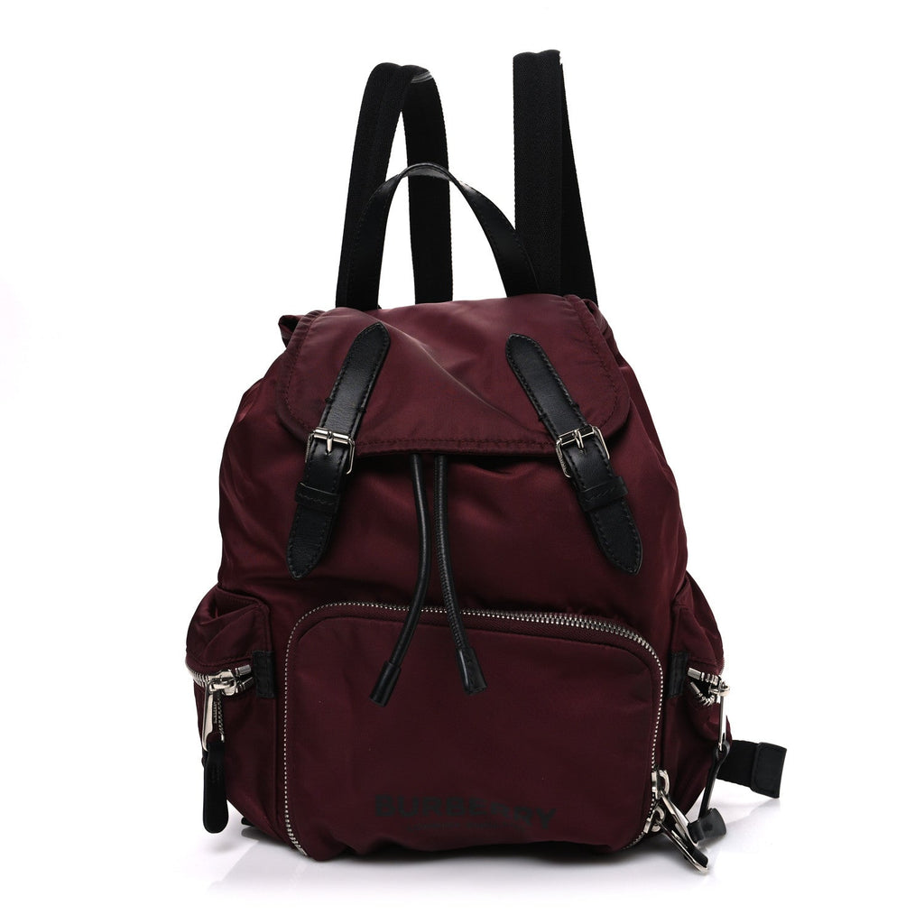 Nylon Medium Rucksack Backpack Burgundy Red