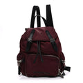 Nylon Medium Rucksack Backpack Burgundy Red