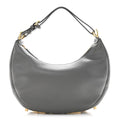 Vitello Grace Matte Small Fendigraphy Hobo Bag Anthracite