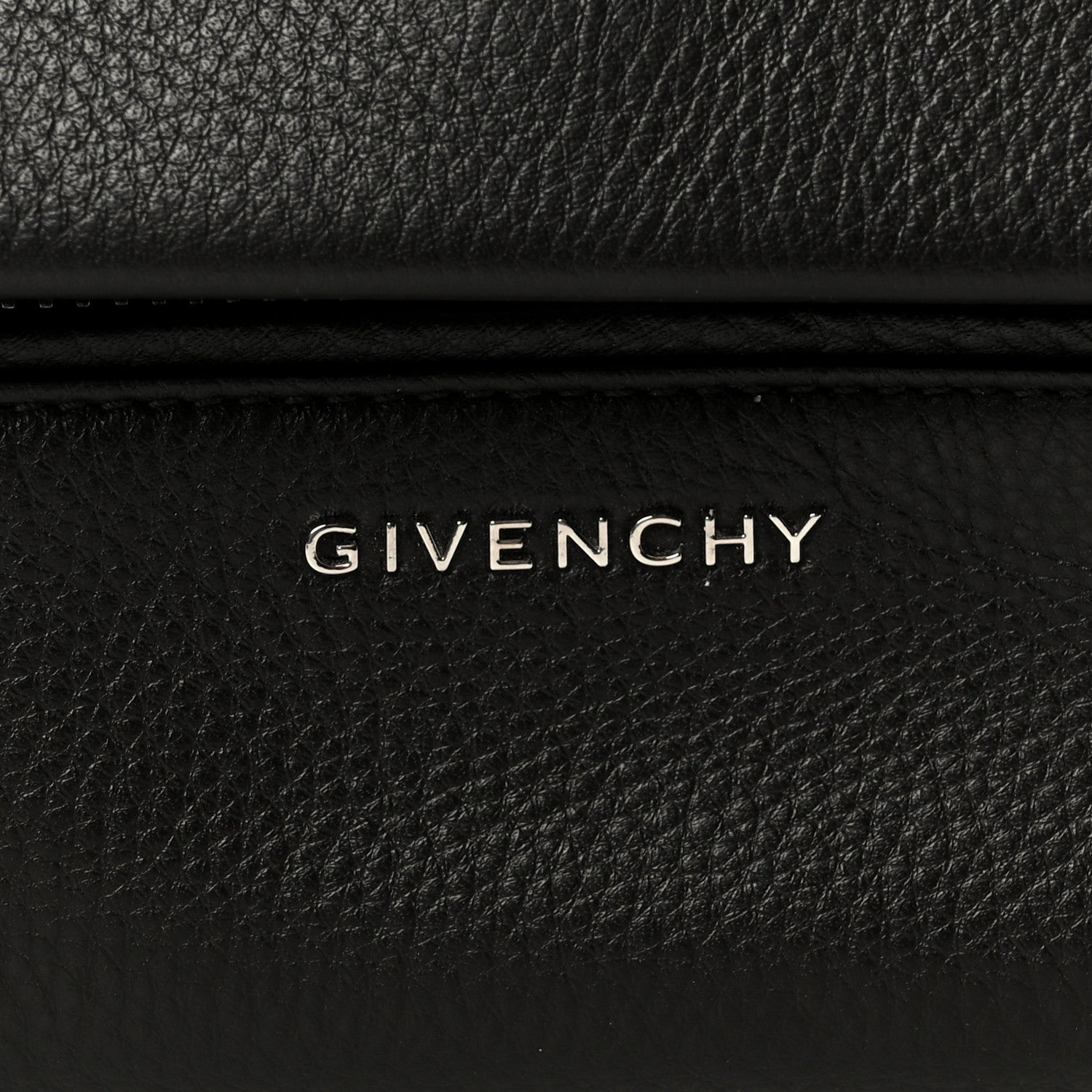 Waxy Grained Calfskin Mini Pandora Pure Flap Bag Black