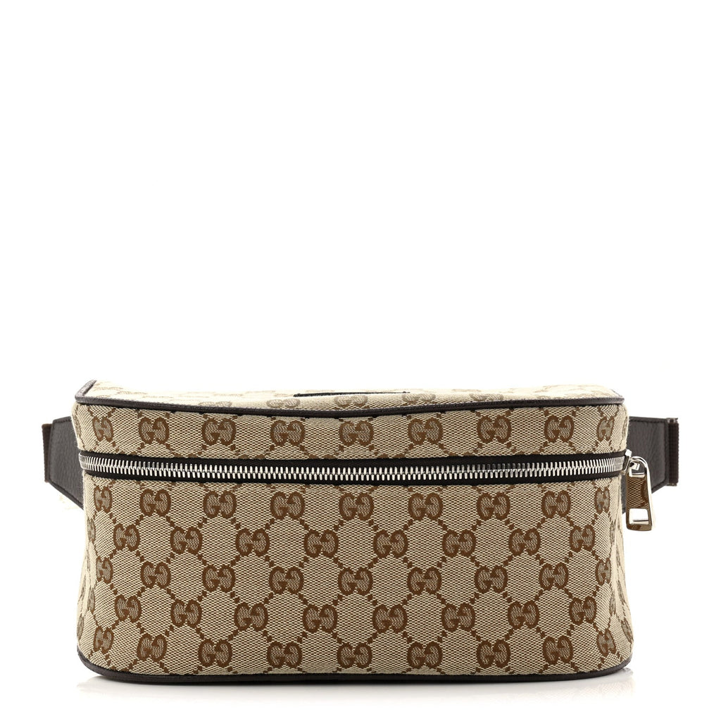 Monogram Dollar Calfskin Waist Pouch Beige Ebony Testa di Moro Marrone Scuro