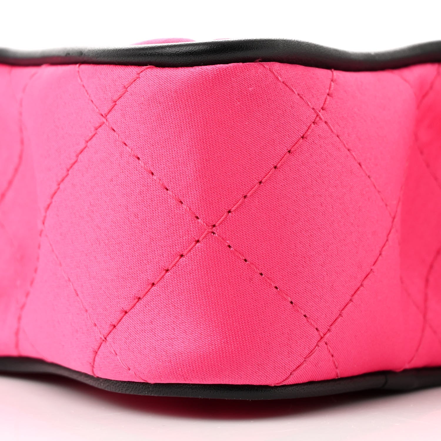Satin Quilted Walk of Fame Star Bag Fuchsia Black