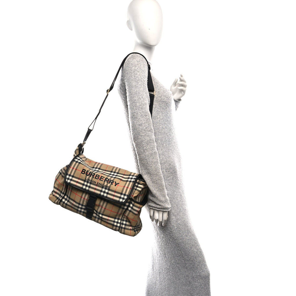 Nylon Vintage Check Logo Diaper Bag