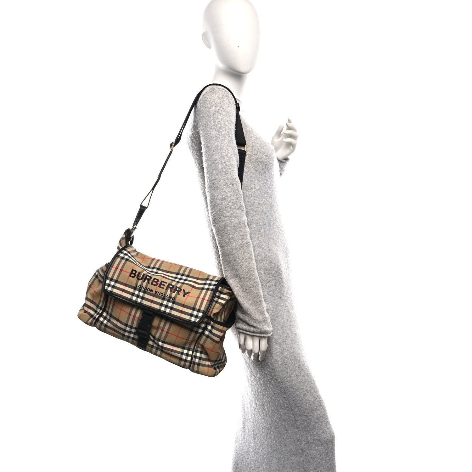 Nylon Vintage Check Logo Diaper Bag