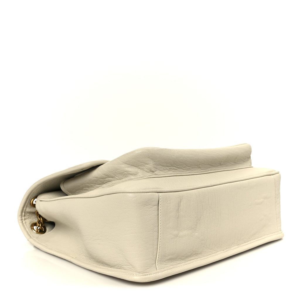Grained Lambskin Monogram Large Niki Chain Satchel Crema Soft