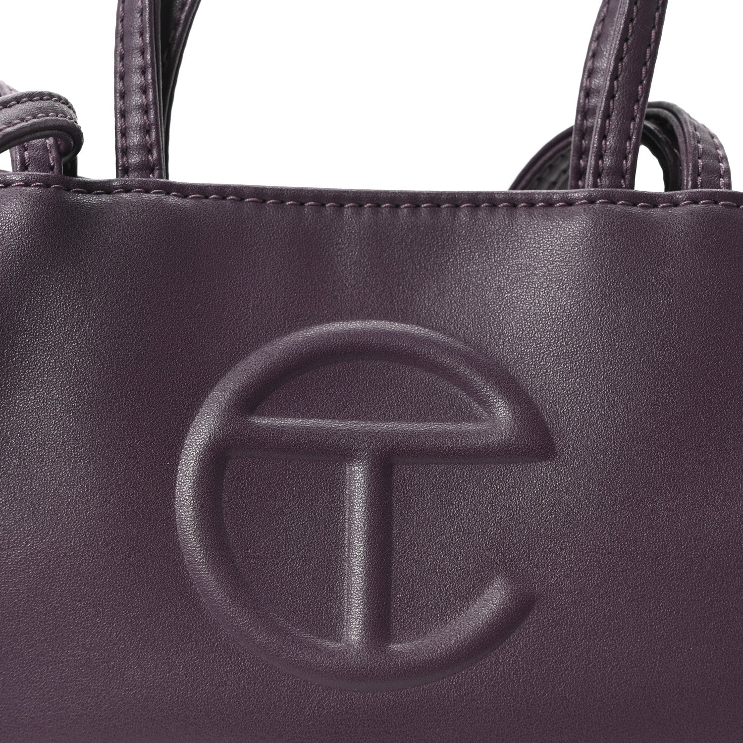 Vegan Leather Small Shopping Bag Eggplant