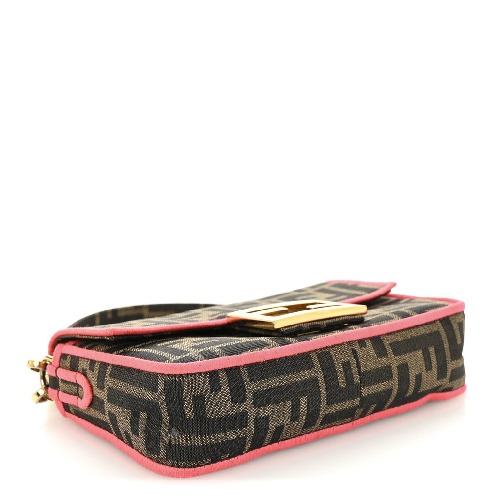 Fabric Jacquard FF 1974 Roma Armor Mini Baguette Tobacco Moro Fuxia Fluo