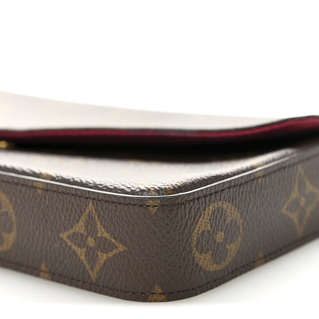 Monogram Pochette Felicie Chain Wallet Fuchsia